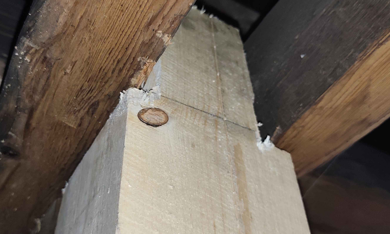 Statické zajištění krovu příložkami