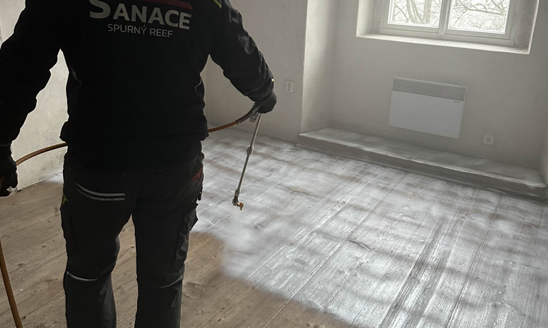 Záchrana napadeného dřeva na státní památce